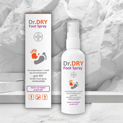Антиперспірант/засіб від потовиділення для НІГ Dr.DRY Foot Spray FARMASORBE