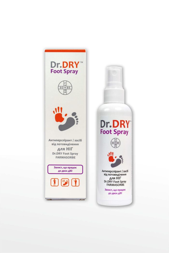 Антиперспірант/засіб від потовиділення для НІГ Dr.DRY Foot Spray FARMASORBE - Зображення 1
